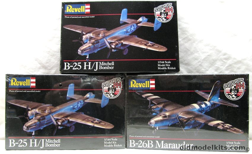 Revell 1/144 (2) B-25 H/J Mitchell and B-26B Marauder plastic model kit